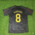 2009/10 Steven Gerrard Liverpool Black Retro Football Jersey – Back View