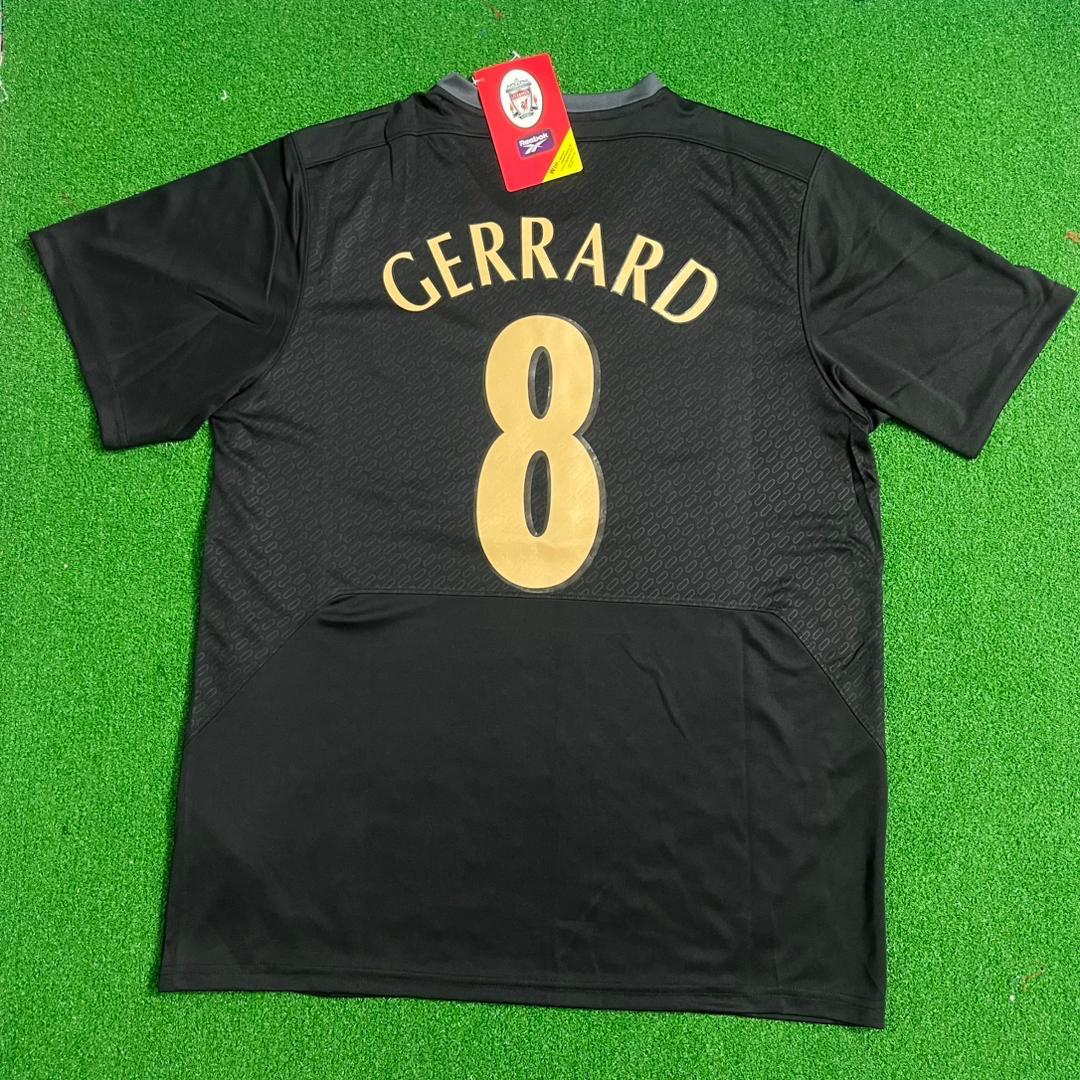 Steven Gerrard – Liverpool 2005 Final Black Retro Jersey – Back View