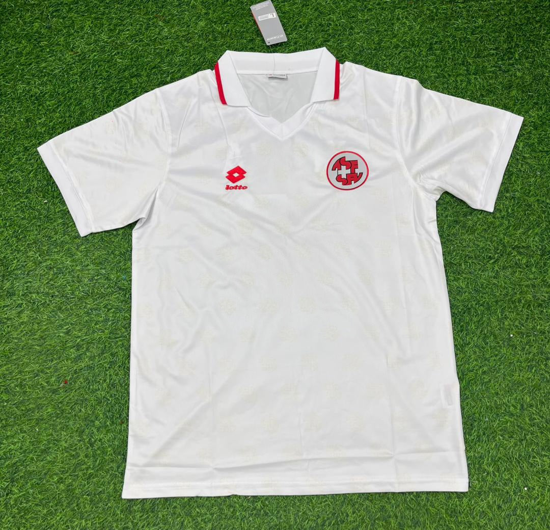 Dan Ndoye Switzerland White Retro Football Jersey – Front View