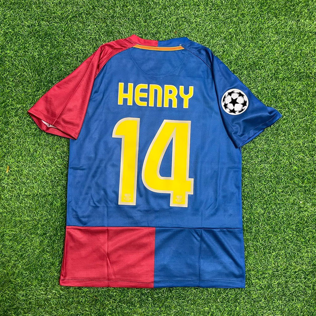 Thierry Henry 14 - Barcelona 2009 Champions League Roma Final Retro Jersey – Back View