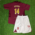 2005/06 Thierry Henry Arsenal Home Burgundy Kids Kit Football Jersey for Children – Back View