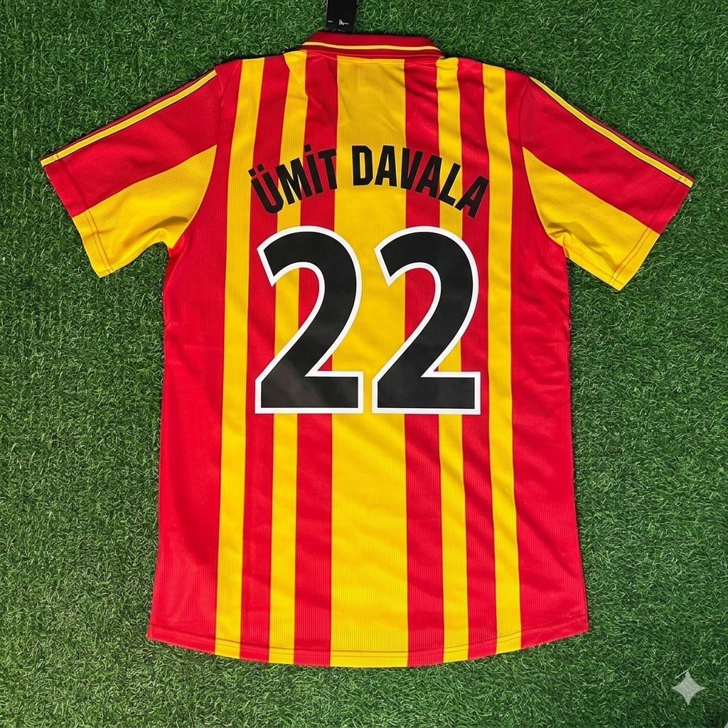 2000 Umit Davala 22 Galatasaray UEFA Super Kupa Final Retro Football Jersey Forma – Back View