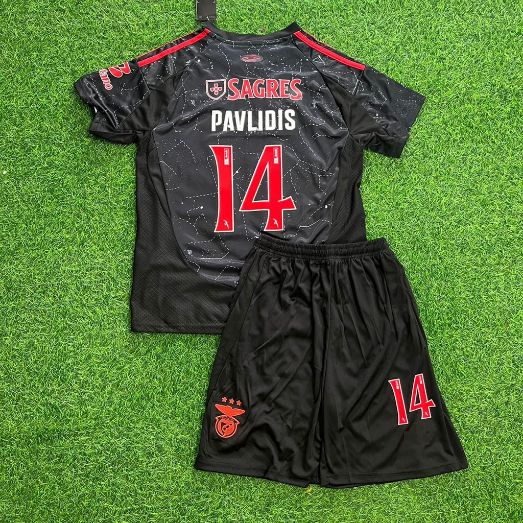 Vangelis Pavlidis Benfica 2026 Home New Season Kids Football Jersey – Back View