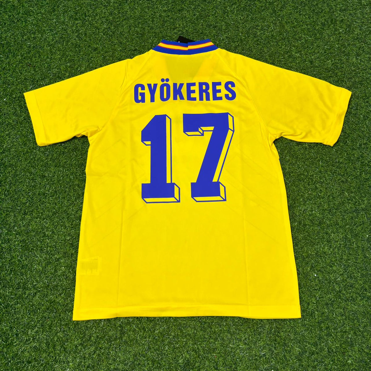 Viktor Gyökeres Sweden Retro Football Jersey – Back View