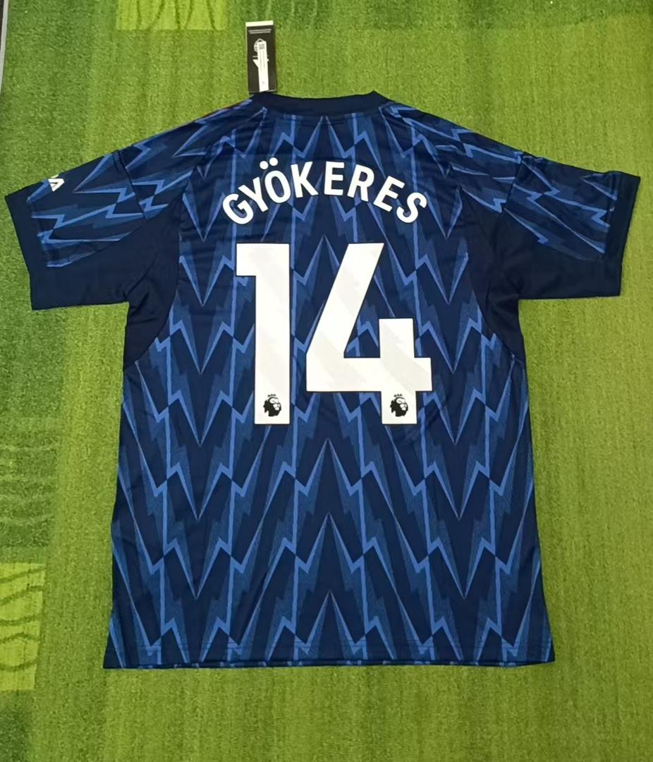 Viktor Gyökeres #14 Arsenal Away New Season 2026 Jersey Kit Soccer – Back View