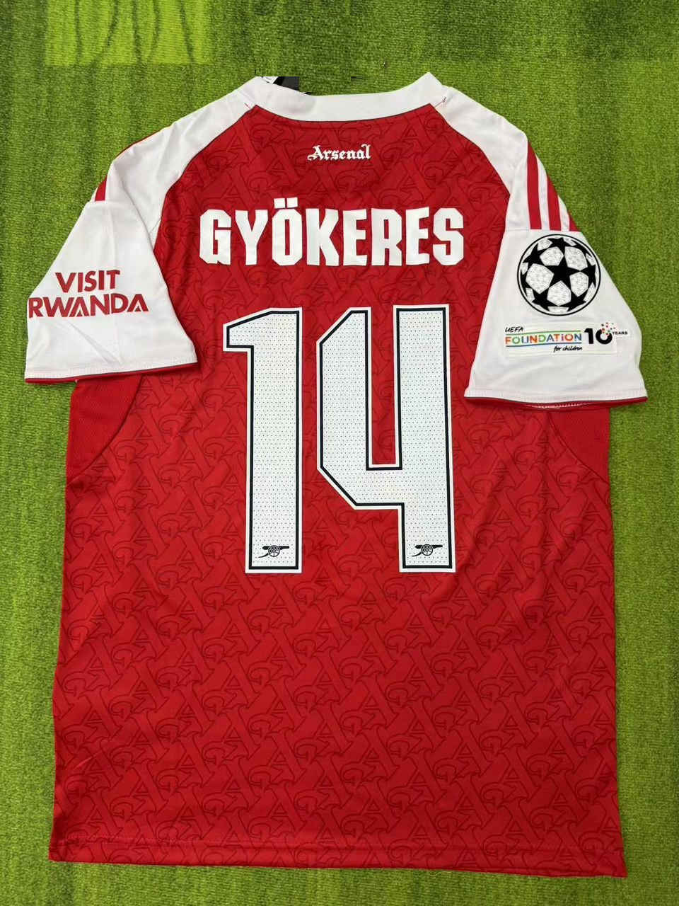 Viktor Gyökeres #14 Arsenal Home CL New Season 2026 Jersey Kit Soccer – Back View