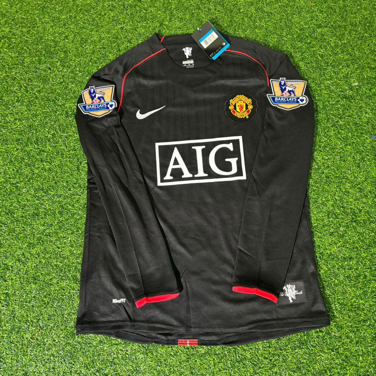 Wayne Rooney Manchester United 2007-2008 Black Retro Football Jersey – 6