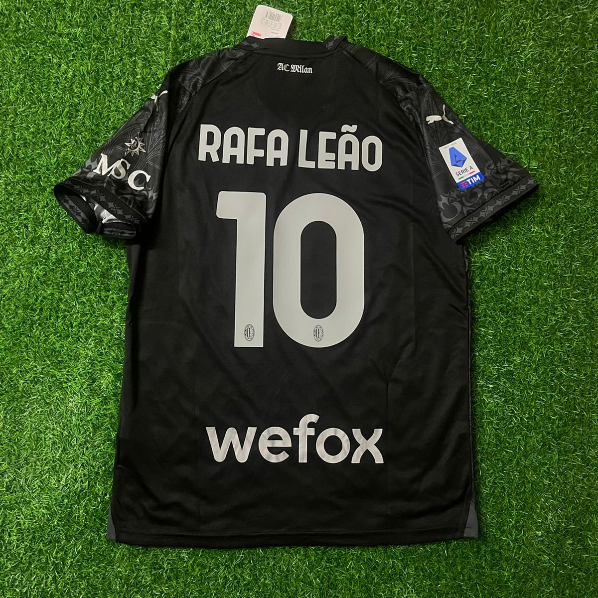 Rafael Leão AC Milan Black Jersey – Back View