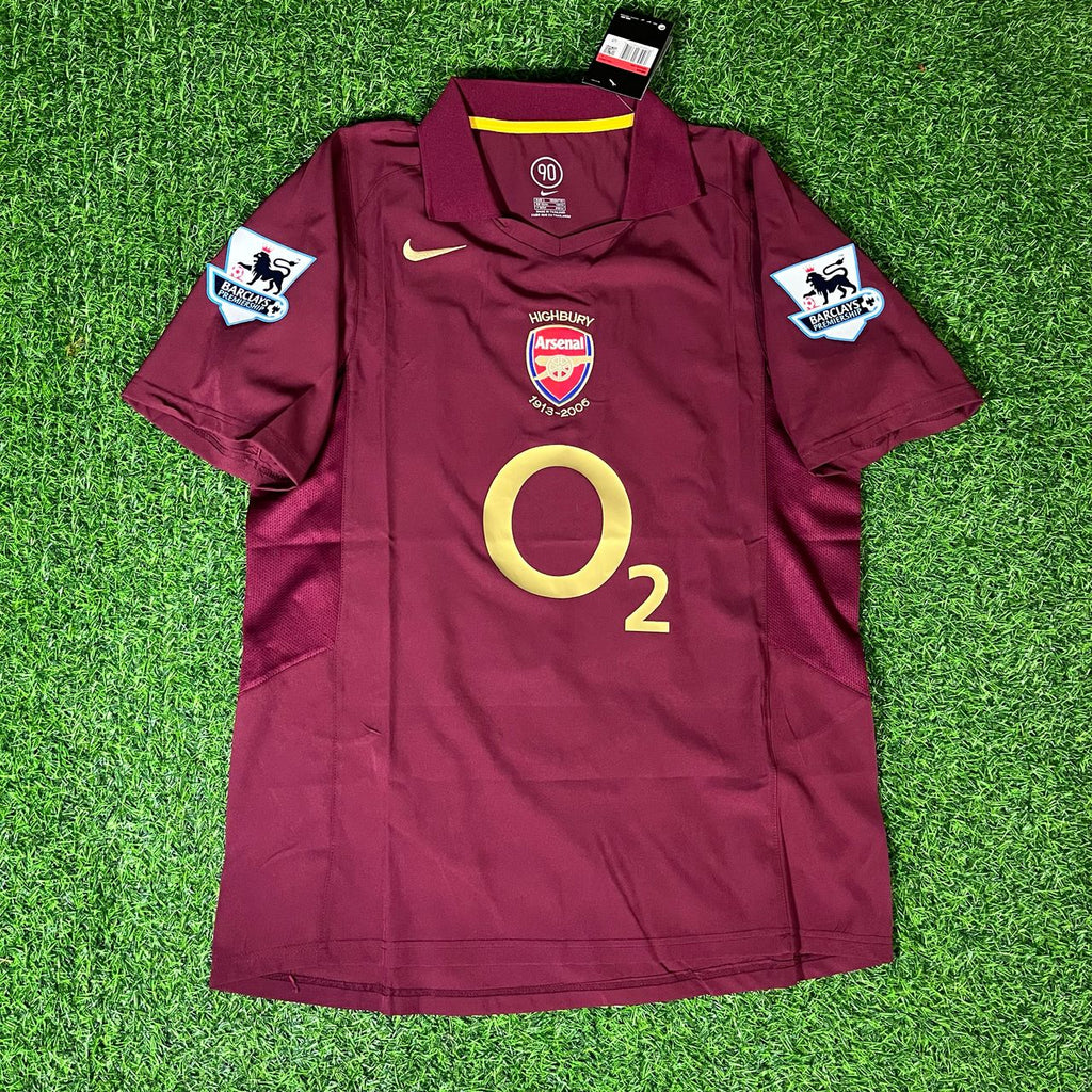 Thierry Henry Arsenal 2006 Highbury Burgundy Retro Football Jersey – Front View