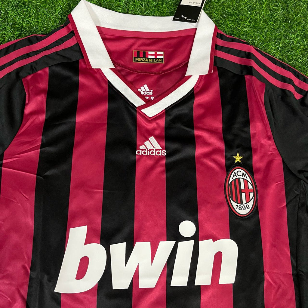 2009 Ronaldinho Gaúcho 80 - AC Milan 2010 Red Black Football Jersey – Detailed View