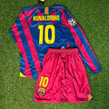 Ronaldinho Gaucho 10 – Barcelona 2006 Retro Long Sleeve Football Jersey – Back View