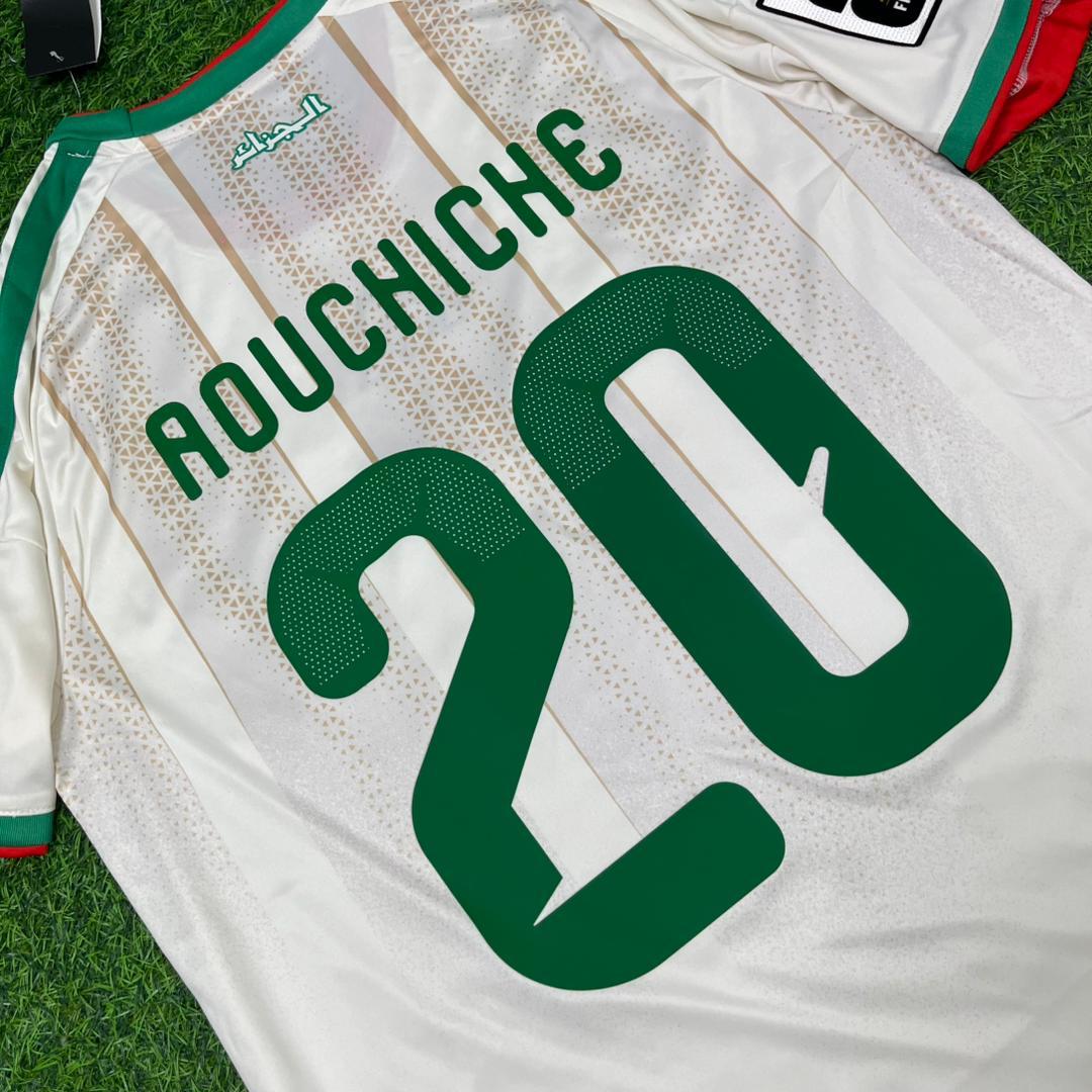 Adil Aouchiche Algeria 2026 World Cup White Away Football Jersey – Detailed View