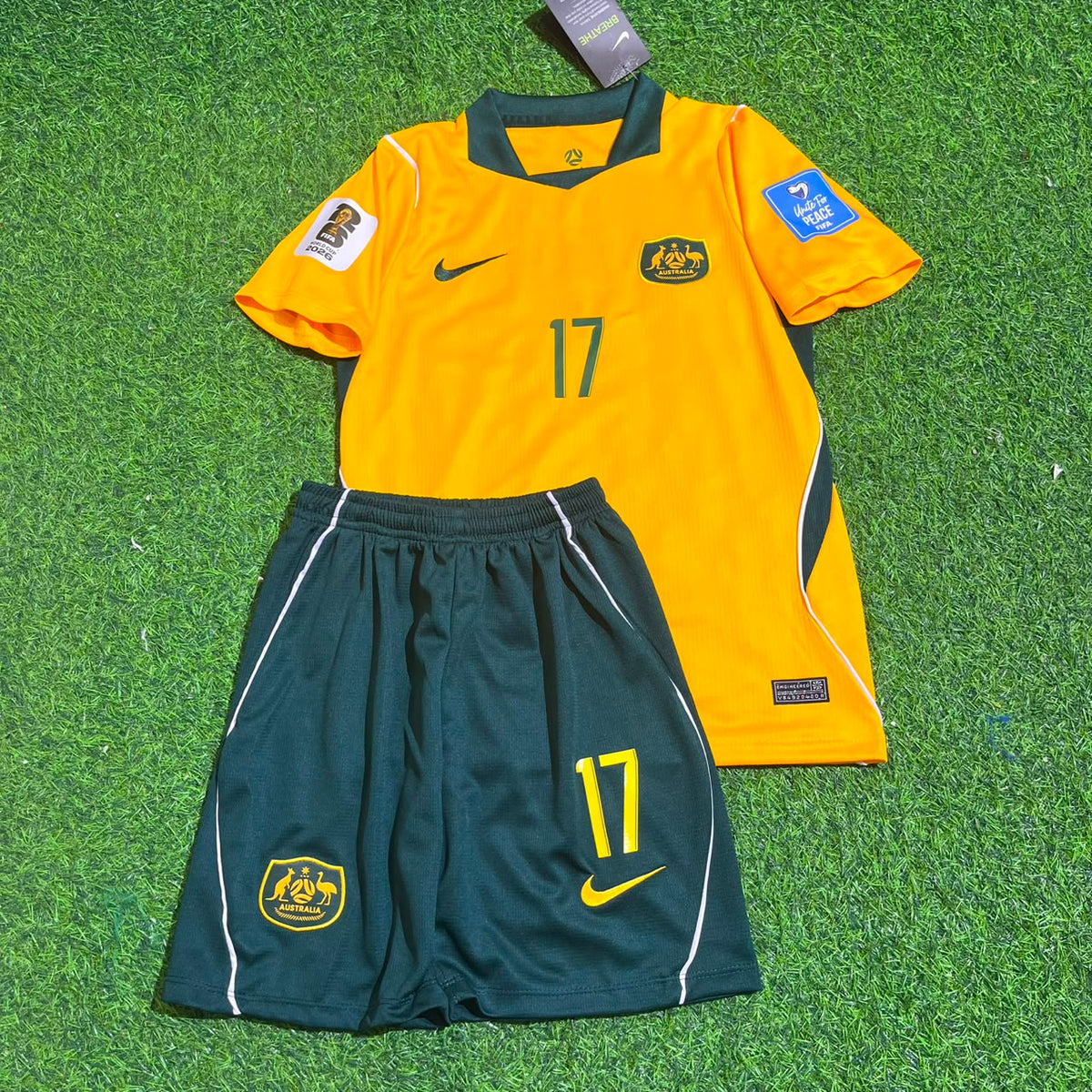 2026 Australia World Cup Nestory Irankunda Kids Football Jersey – Front View