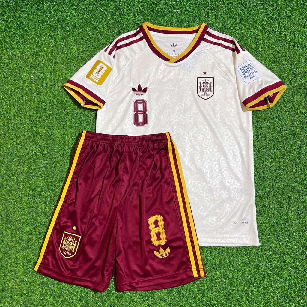 Fabian Ruiz Spain 2026 World Cup Kids Away Football Jersey – Front View