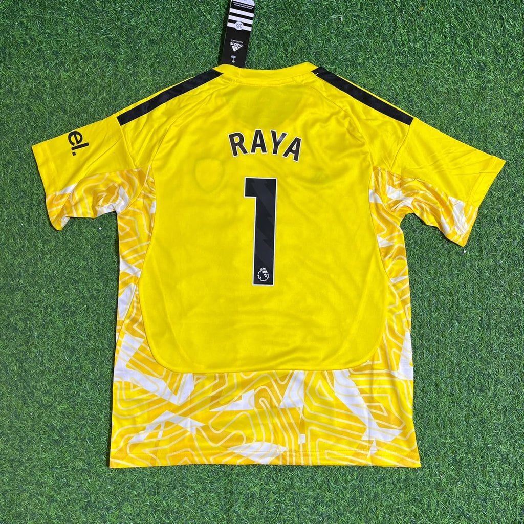 David Raya Arsenal 2026/2027 New Season Away Yellow Goalkeeper Jersey Kit Soccer – Back View