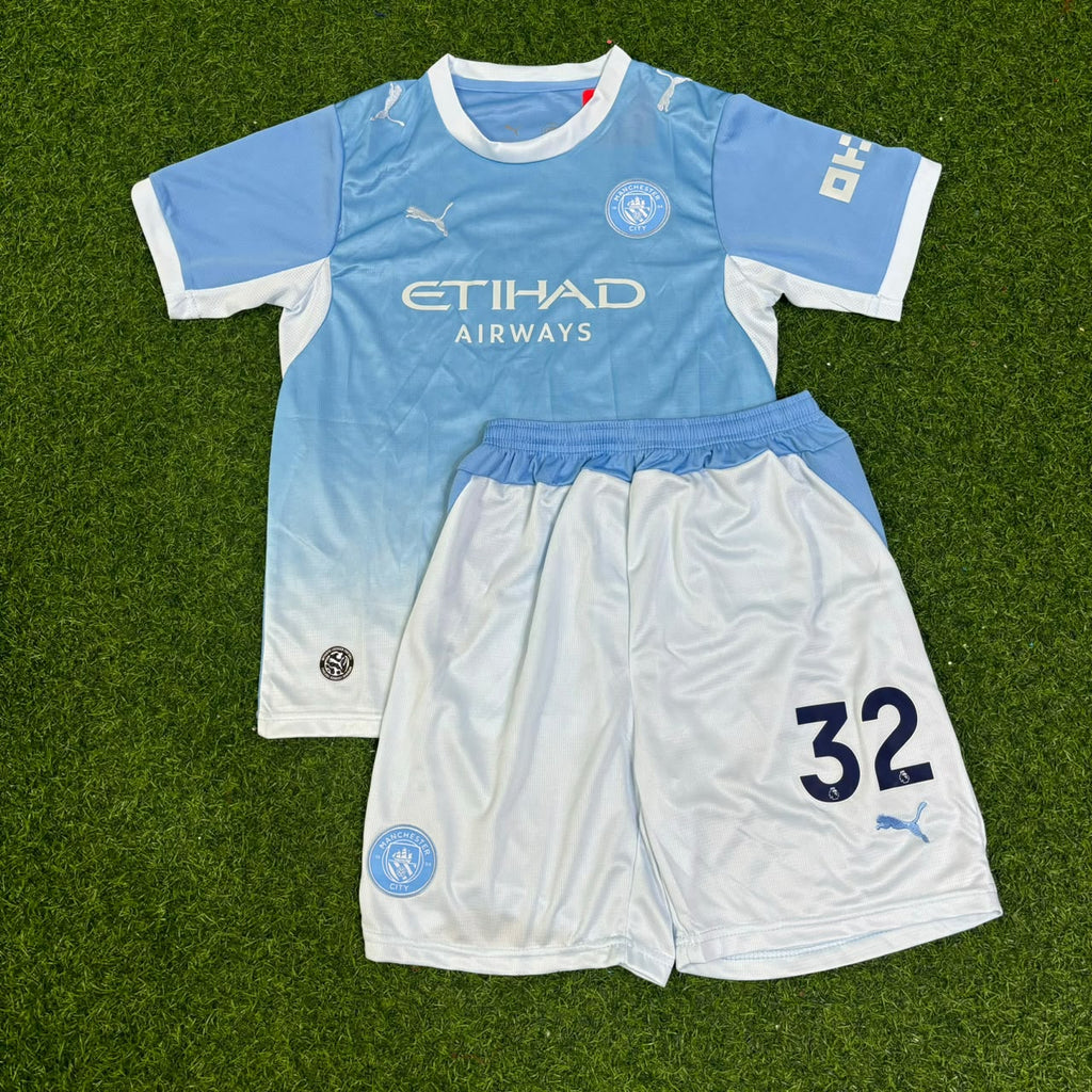 Ayyoub Bouaddi Manchester City 2026-27 Home New Season Kids Jersey – Front View