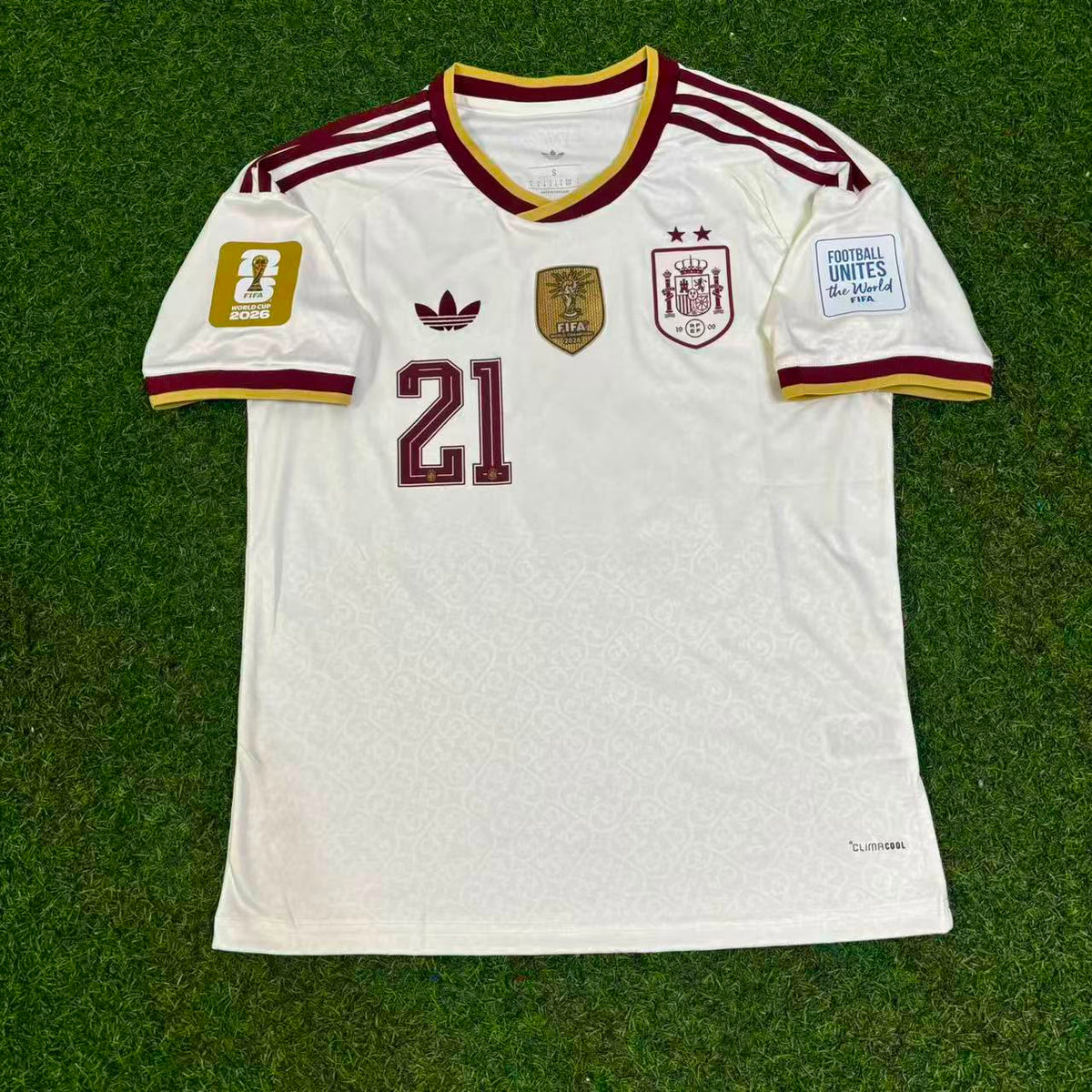 Mikel Oyarzabal #21 Spain Two Star 2026 World Cup Champions Away Jersey – Front View