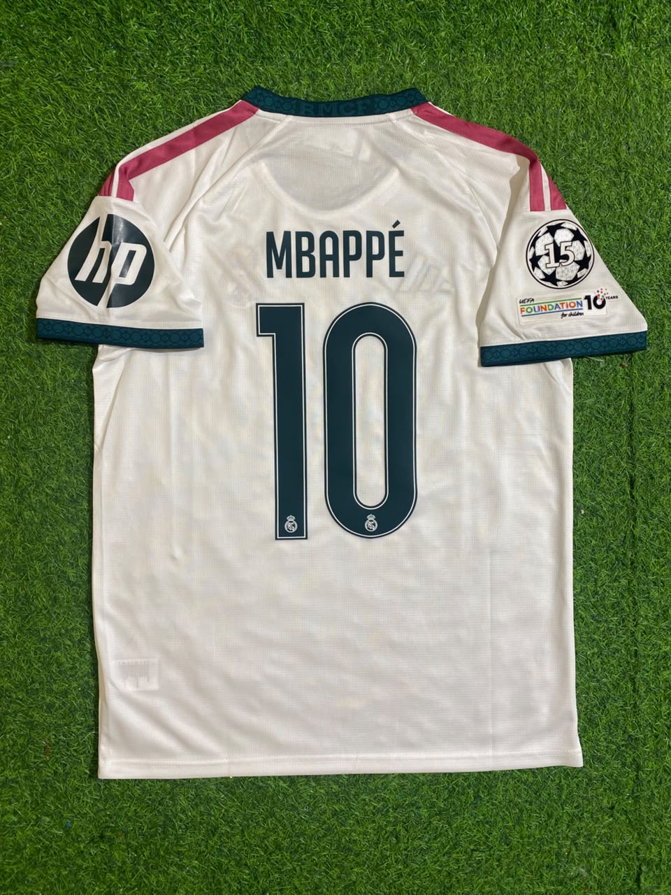 Kylian Mbappe White Jersey – Back View