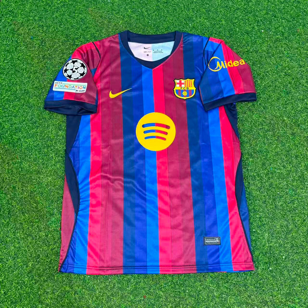 Lamine Yamal #10 Barcelona 2027 New Season Champions League Patch Home Jersey – Front View