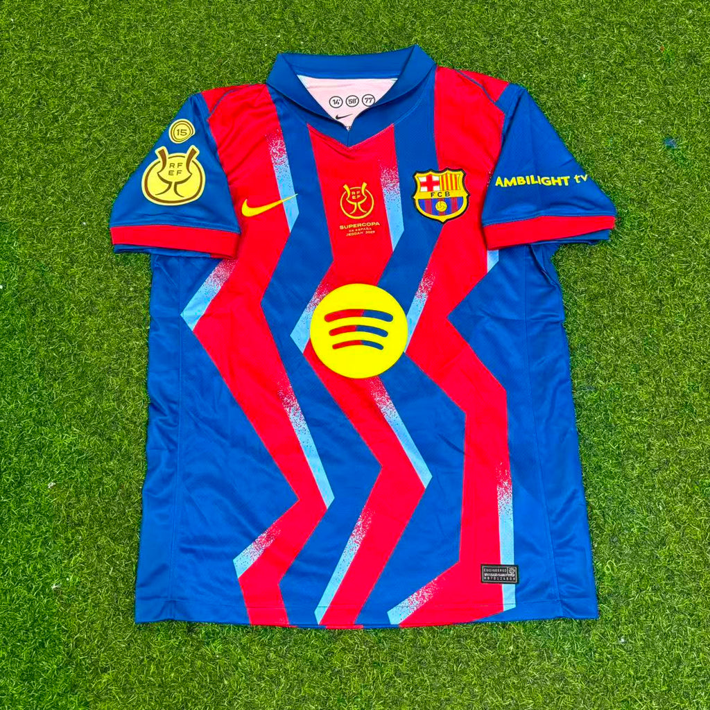 Barcelona Supercopa de España 2026 Jersey – Raphinha 11- – Front View