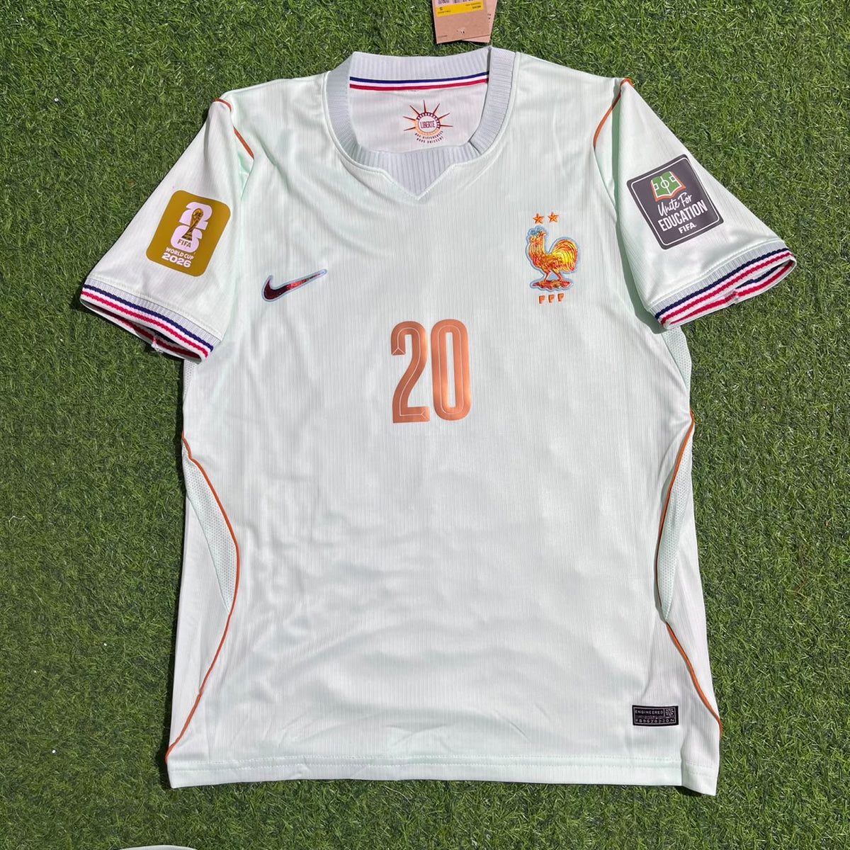 Désiré Doué #20 France 2026 World Cup Kids Away Football Jersey – 5