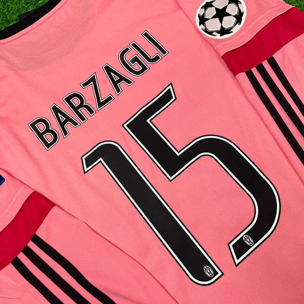 Juventus Pink Retro 2015-2016 Pink Jersey – Andrea Barzagli – Detailed View
