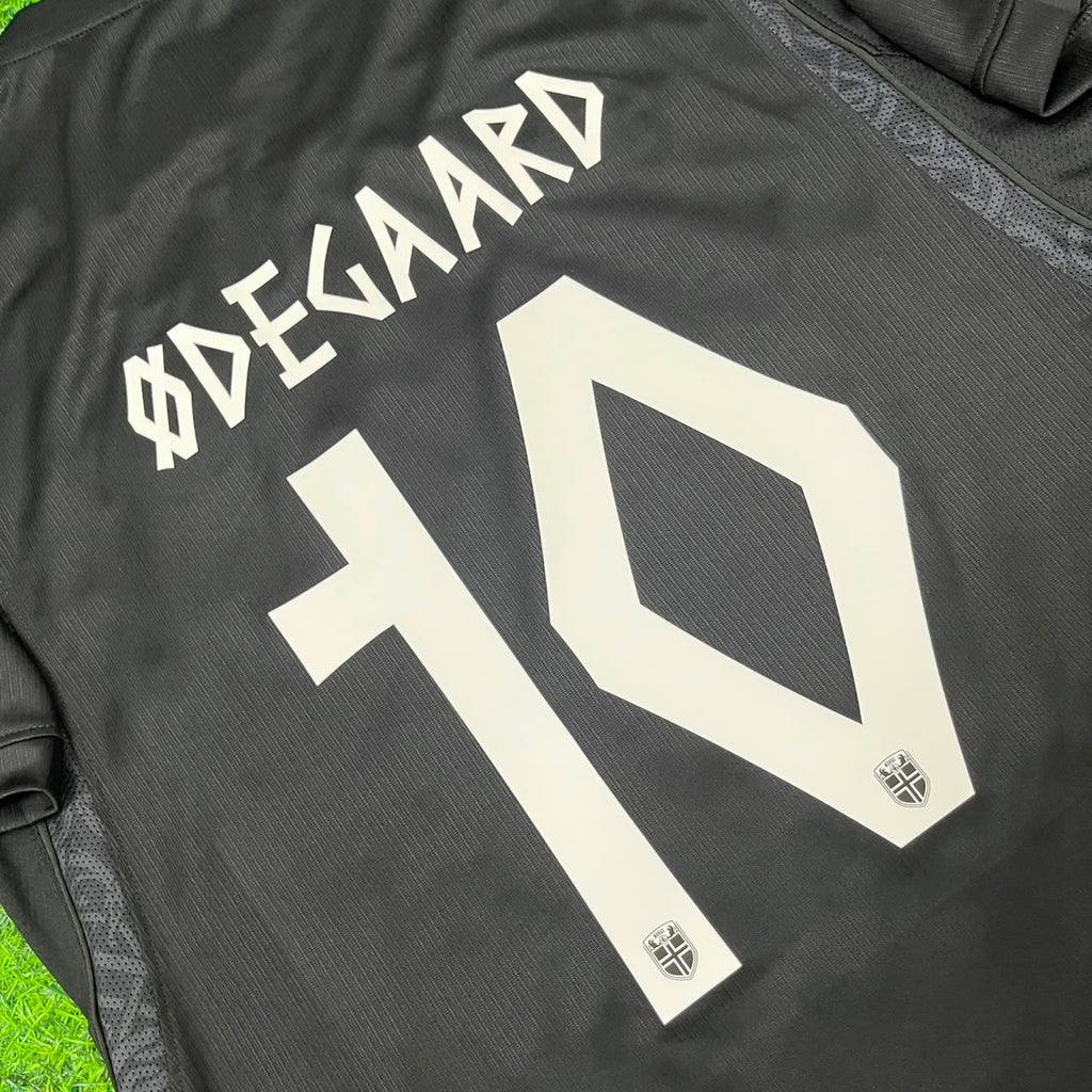 Martin Ødegaard #10 Norway 2026 World Cup Black Away Football Jersey – Detailed View