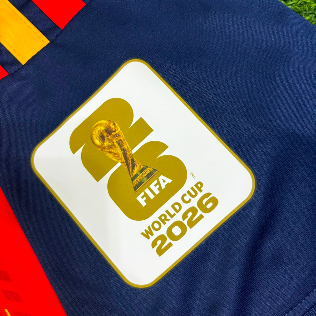 Spain 2026 World Cup Home Football Jersey – Pau Cubarsi #22 – Detailed View