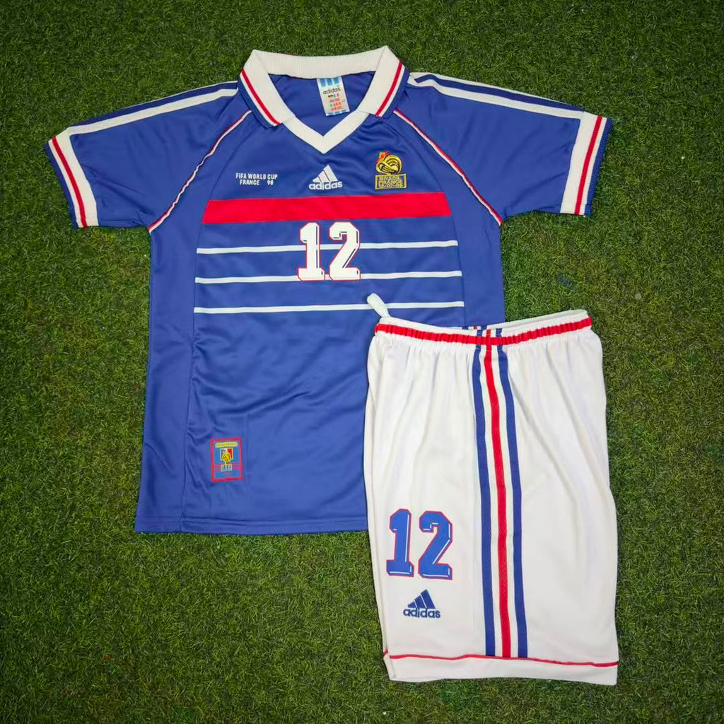 Thierry Henry 14 – France 1998 Home Kids Kit Jersey – | KinderTrikot | Enfant – 4