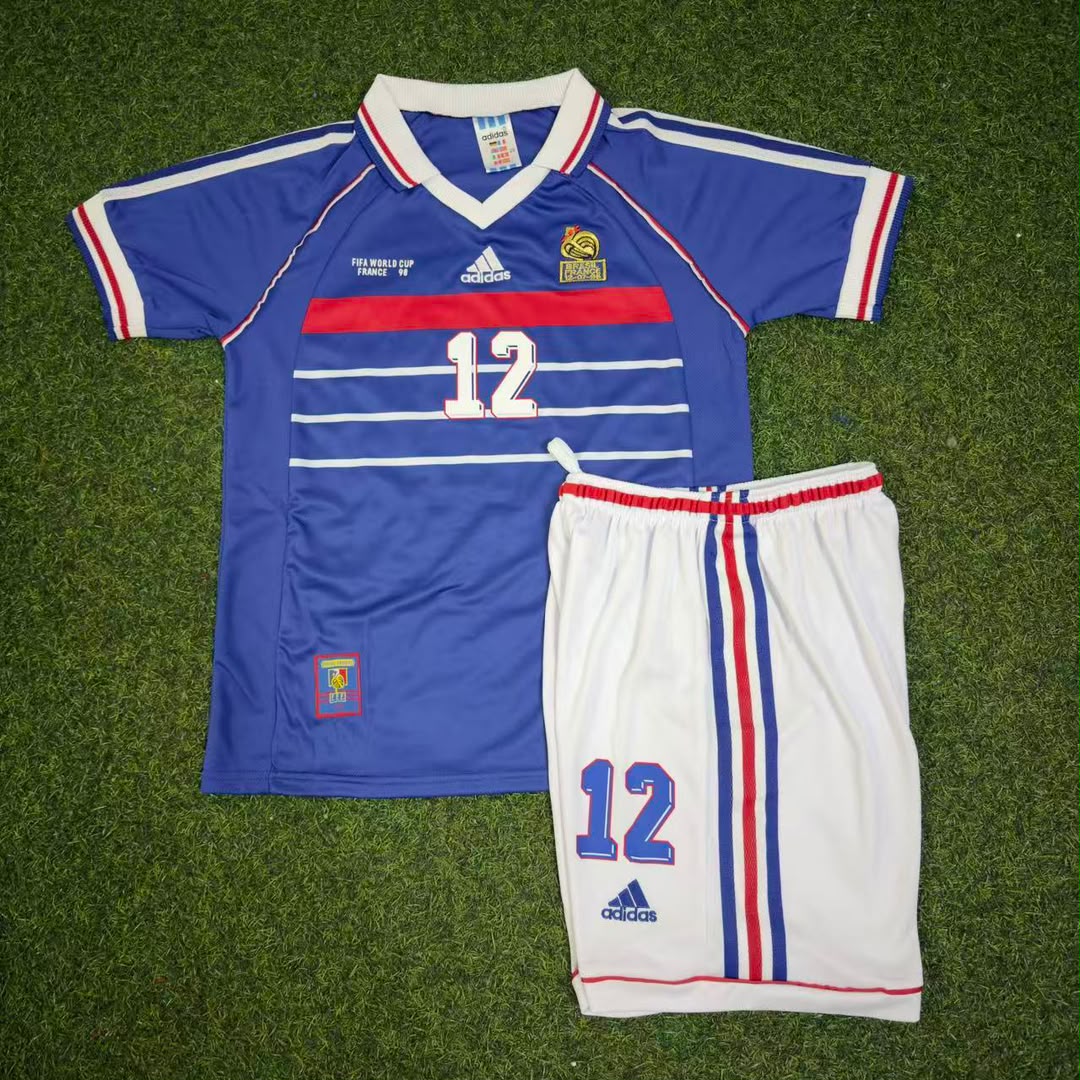 Thierry Henry 14 – France 1998 Home Kids Kit Jersey – | KinderTrikot | Enfant – 4