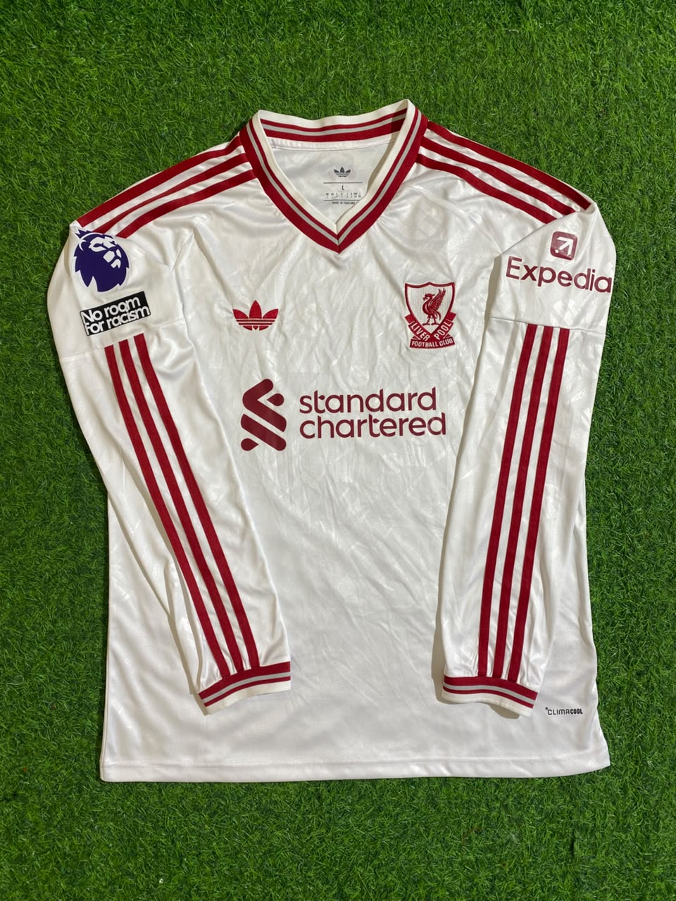Dominik Szoboszlai Liverpool 2027 New Season Long Sleeve Away White Football Jersey – Detailed View