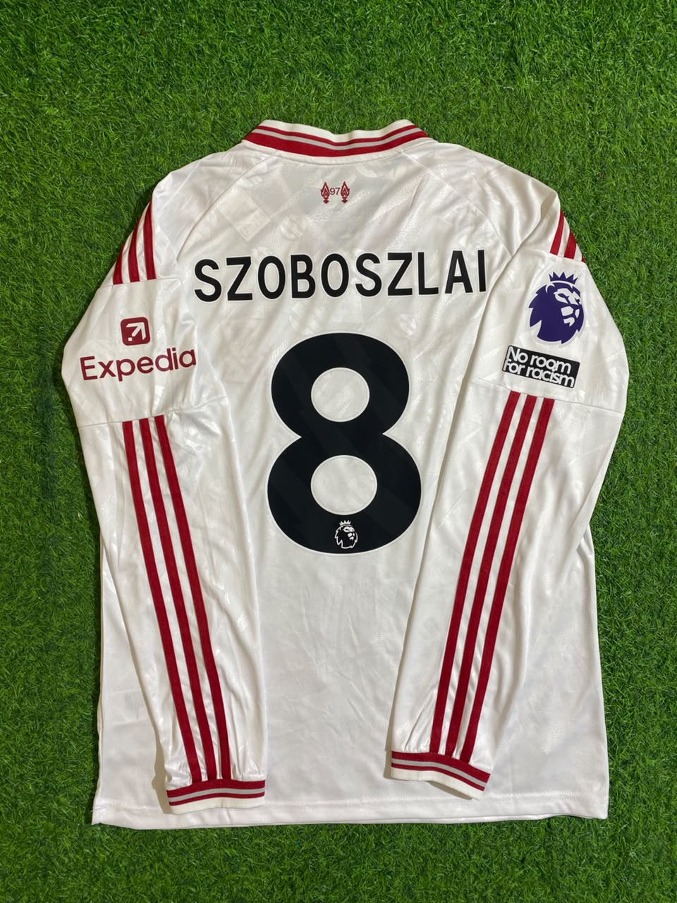 Dominik Szoboszlai Liverpool 2027 New Season Long Sleeve Away White Football Jersey – Back View