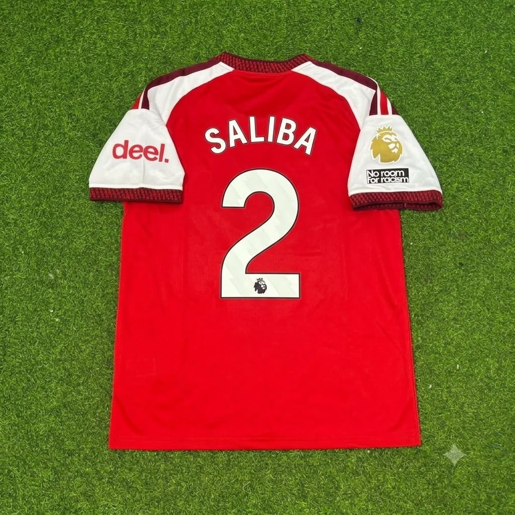 Arsenal Home New Season 2027 Jersey Soccer – William Saliba – Back View