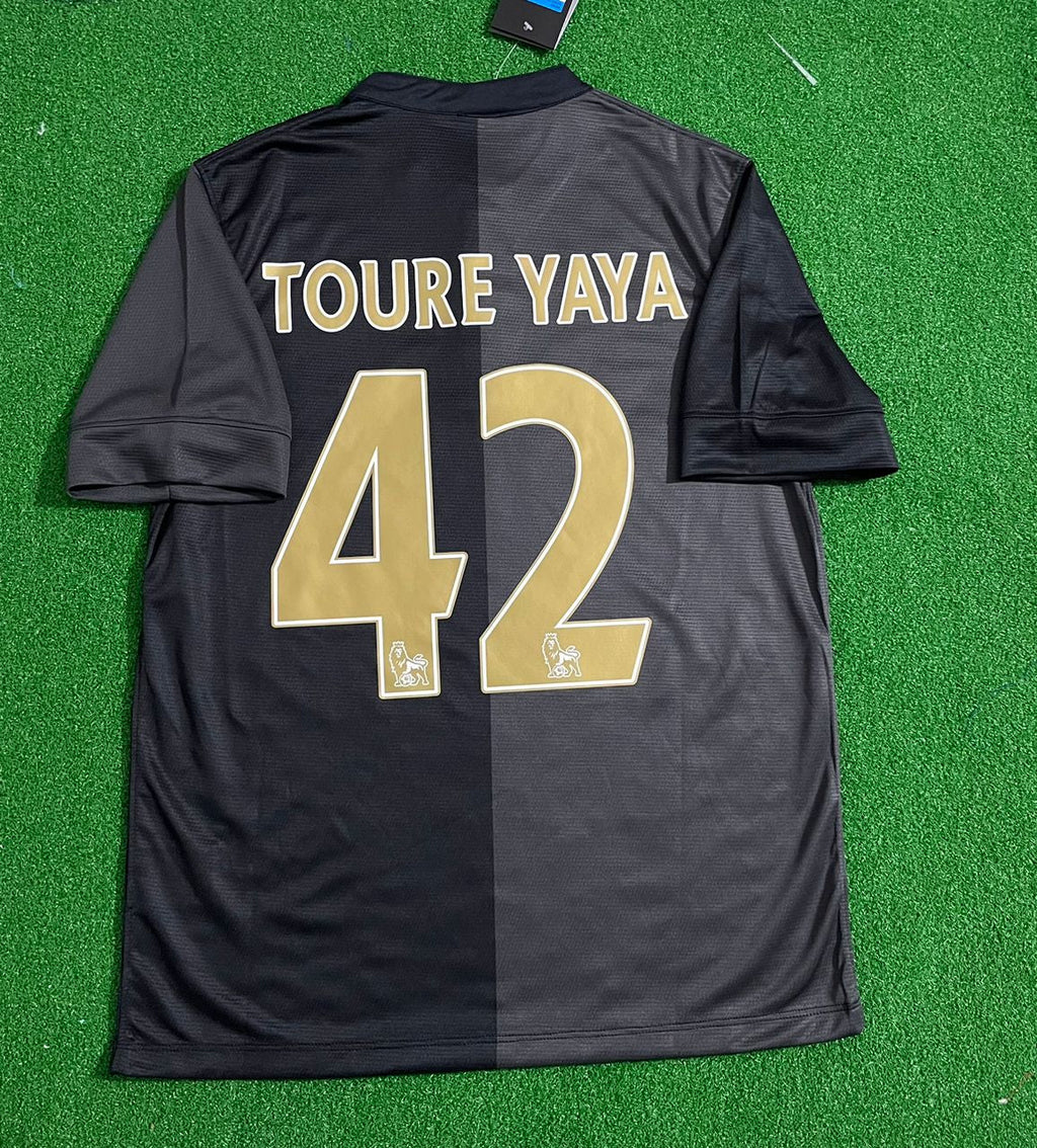 Yaya Toure Manchester City 2013-2014 Retro Kit Jersey – Back View
