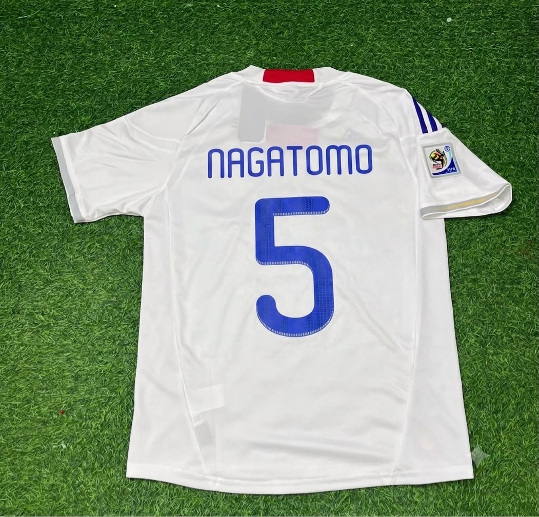 2010 Japan World Cup Yuto Nagatomo White Retro Football Jersey – Back View