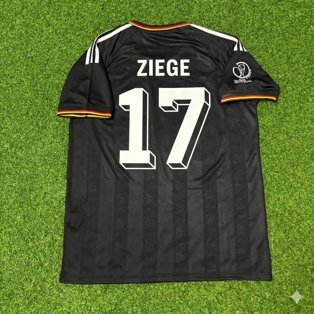 2002 Germany World Cup Christian Ziege Black Special Retro Football Jersey – Back View