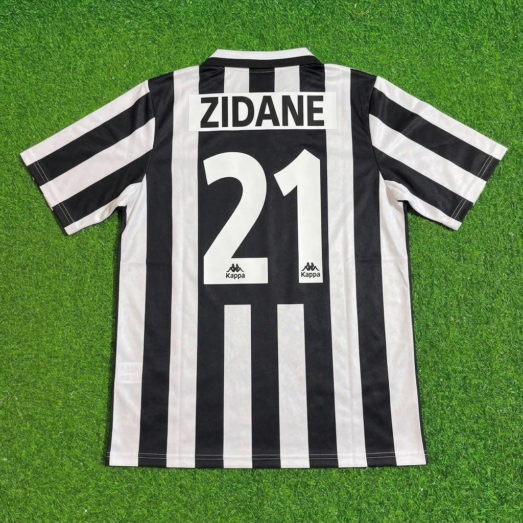Zinedine Zidane Juventus 1996 1997 Retro Football Jersey – Back View