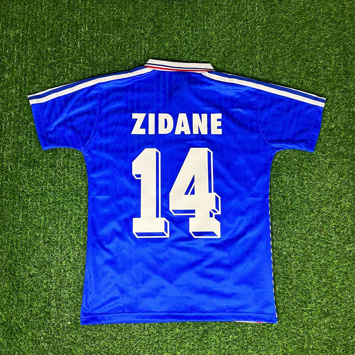 Zinédine Zidane France 1994 World Cup Blue Retro Jersey – Back View