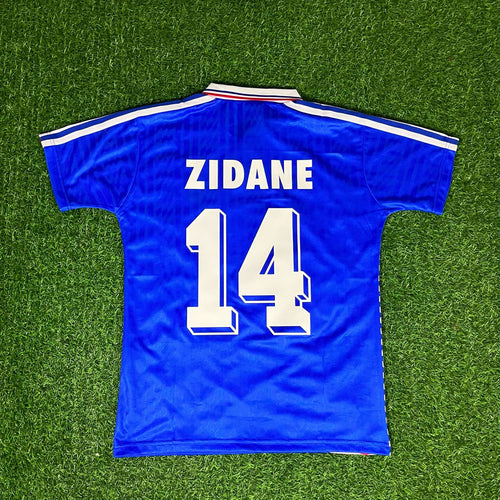 1994 France World Cup Blue Retro Jersey – Zinédine Zidane – Back View