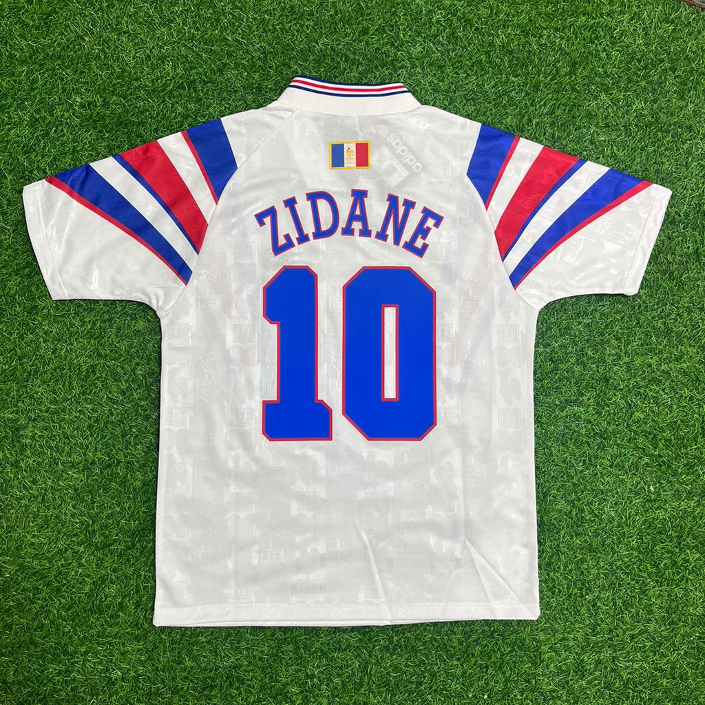 Zinedine Zidane France 1996 Retro Jersey – Back View