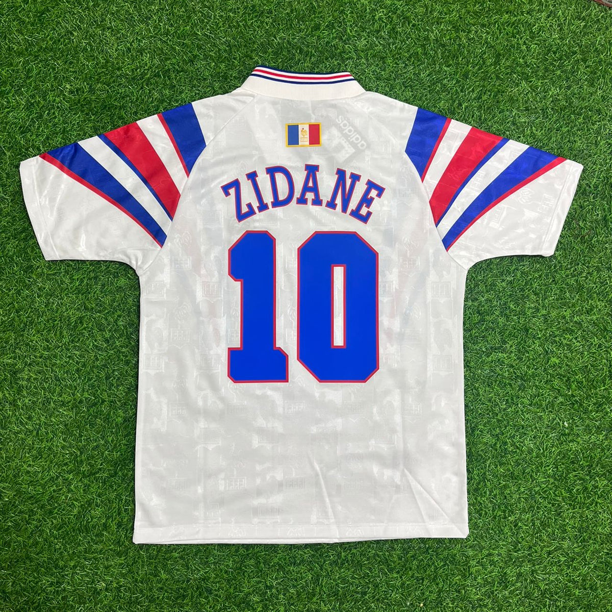 Zinedine Zidane France 1996 Retro Jersey – Back View