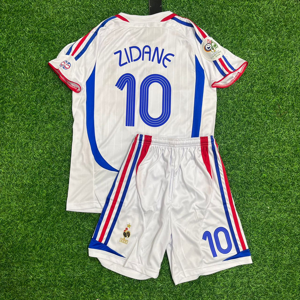 Zinedine Zidane France 2006 World Cup Retro Kids Kit – | KinderTrikot Enfant – Back View