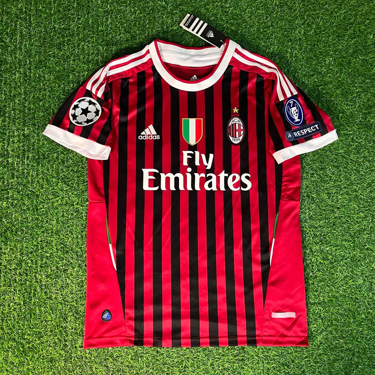 2011/12 Thiago Silva 33 - AC Milan Home Retro Football Jersey – Front View