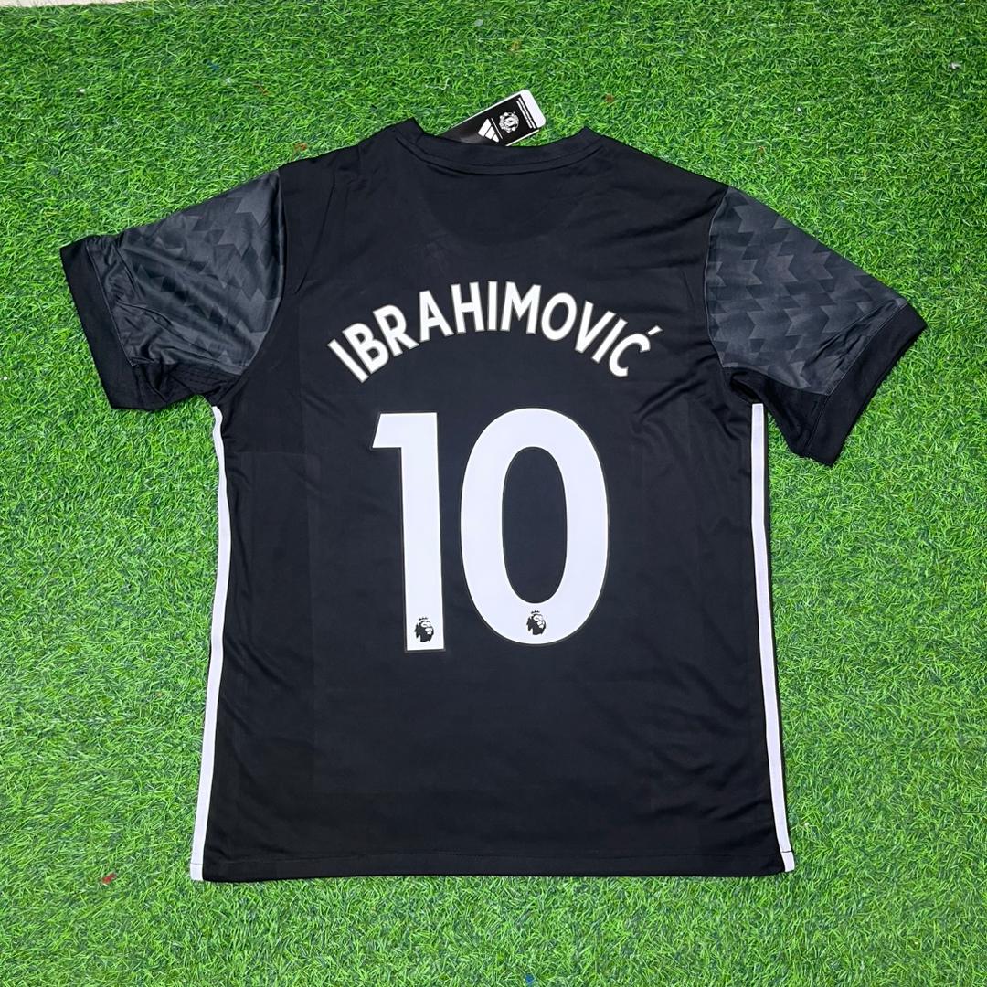 2017/18 Zlatan Ibrahimovic Manchester United Black Retro Football Jersey – Detailed View