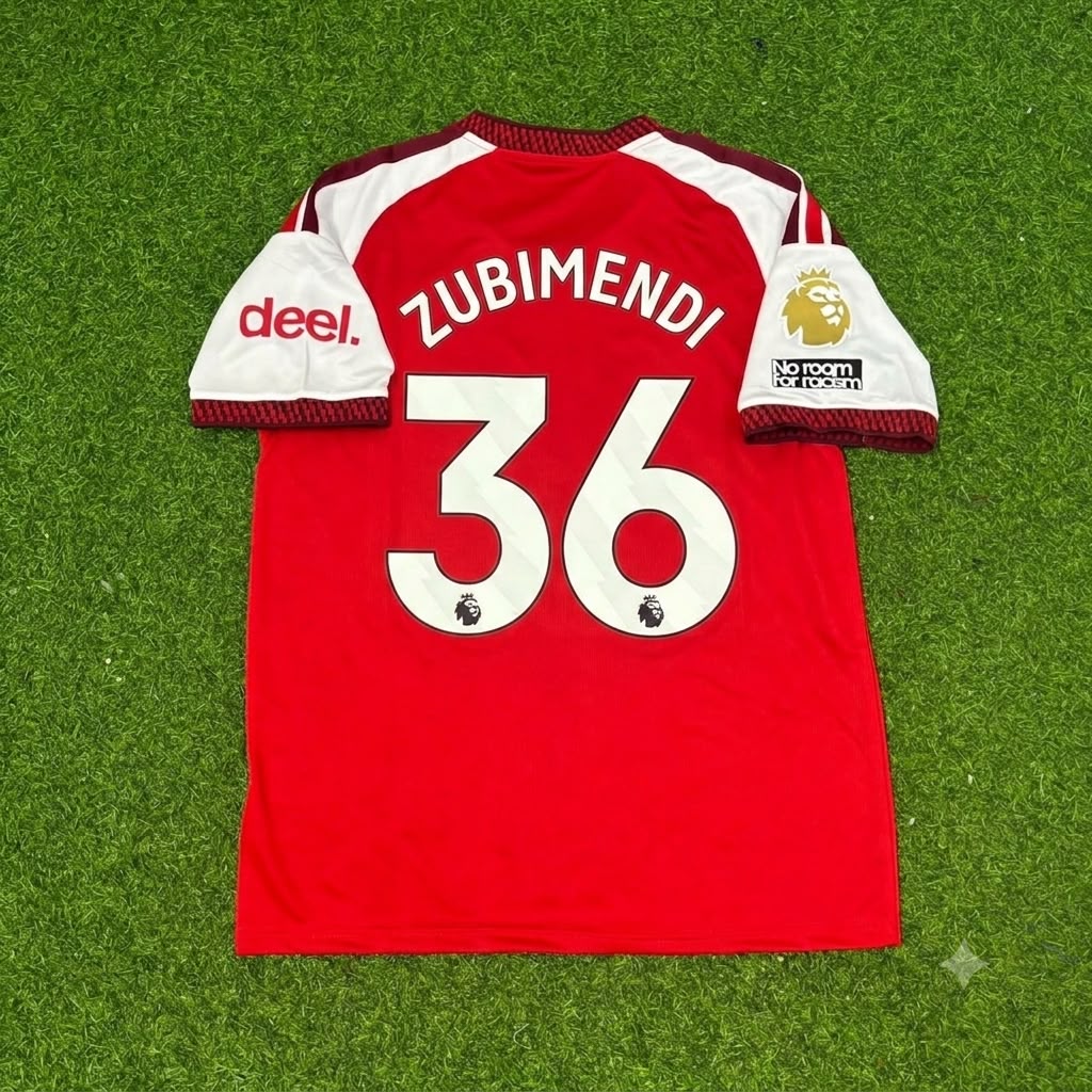 Arsenal Home New Season 2027 Jersey Soccer – Martín Zubimendi – Back View