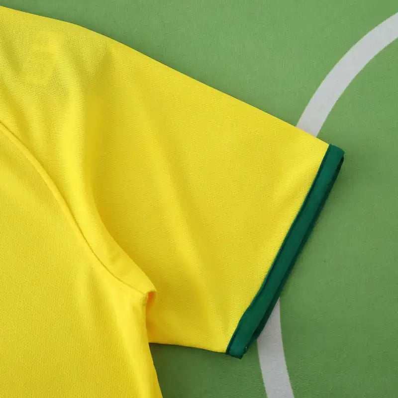 Brazil 2014 Season Yellow Retro Jersey – Detailed View