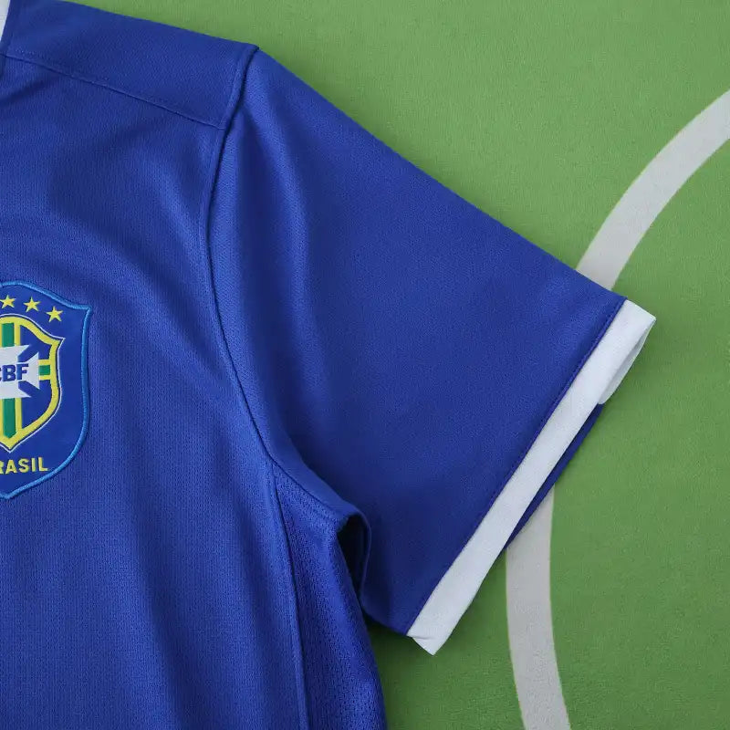 Brazil 2006 Season Away Blue Retro Jersey – Detailed View