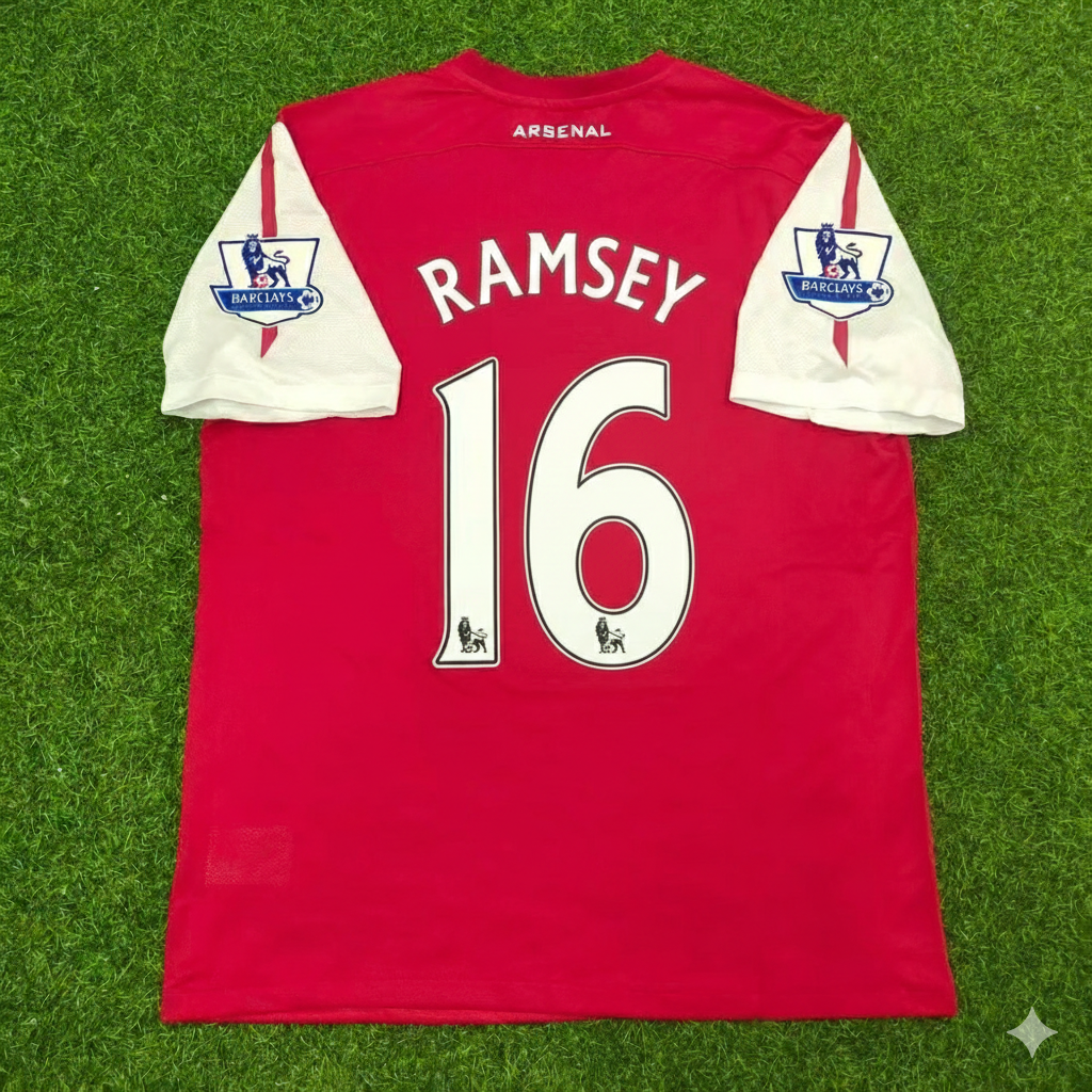 2010/11 Aaron Ramsey Arsenal Retro Football Jersey – Back View