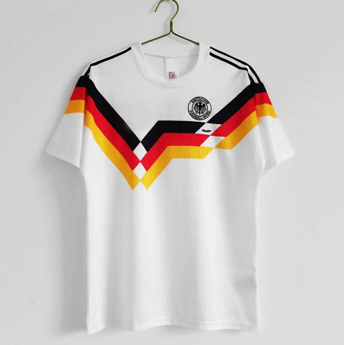 1990 Saison Deutschland aweiß Germany 90 Retro Football Jersey – Back View