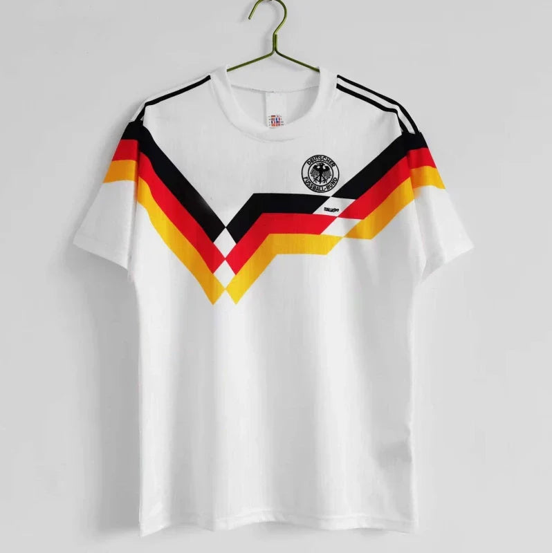 1990 Saison Deutschland aweiß Germany 90 Retro Football Jersey – 4